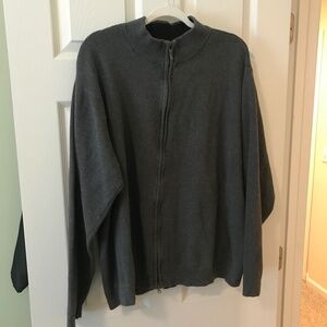 Dark gray full zip sweater